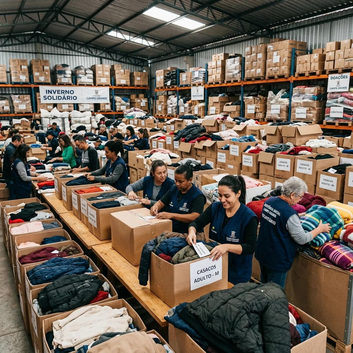 Campanha 'Seu Abraço Aquece' encerra com 192 mil peças arrecadadas em todo MS
