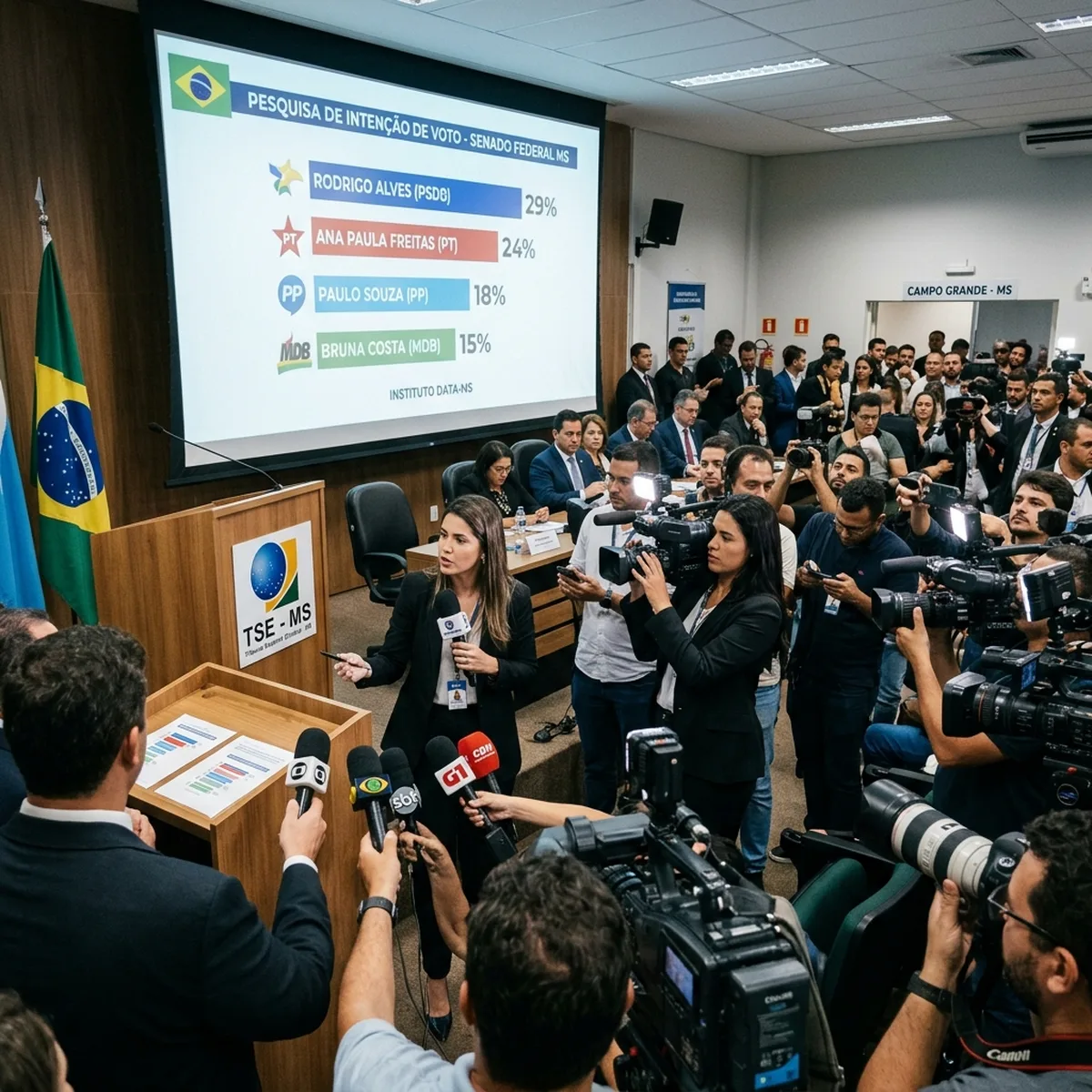 Pesquisa Senado MS: Azambuja lidera com 29%, mas fragmentação do PL ameaça estratégia