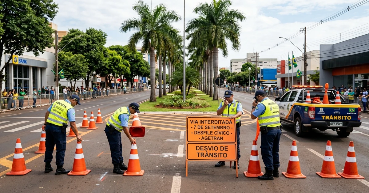 Agetran Implementa Esquema Especial de Interdições no Centro de Campo Grande para o Desfile de 7 de Setembro