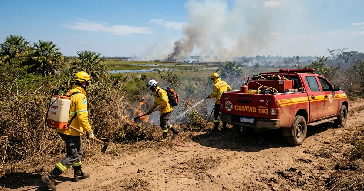 Corpo de Bombeiros intensifica Operação Pantanal com brigadas terrestres e satélite em MS
