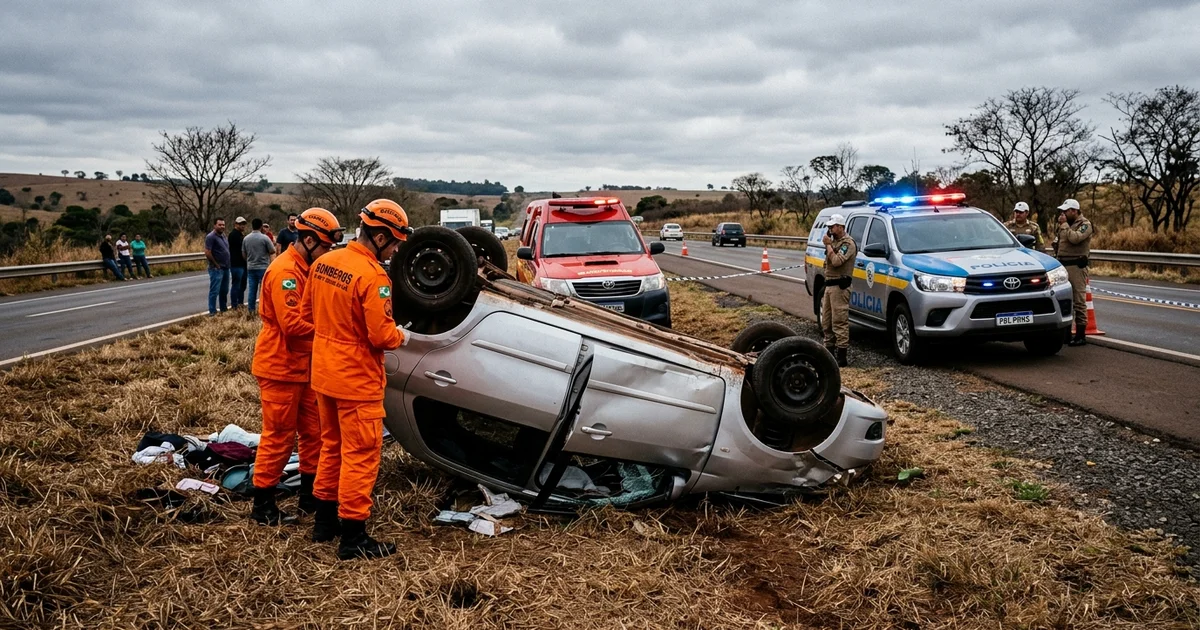 Tragédia na MS-352: Homem de 52 Anos Morre em Capotamento na Estrada da Ponte do Grego e Três Ficam Feridos