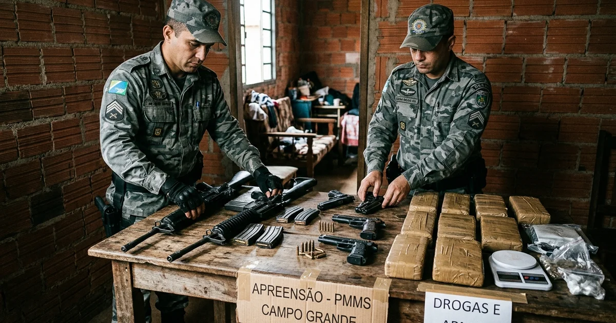 Golpe no Tráfico: Choque Apreende Arsenal de Armas e 17,8 kg de Pasta Base no Jardim Centro-Oeste