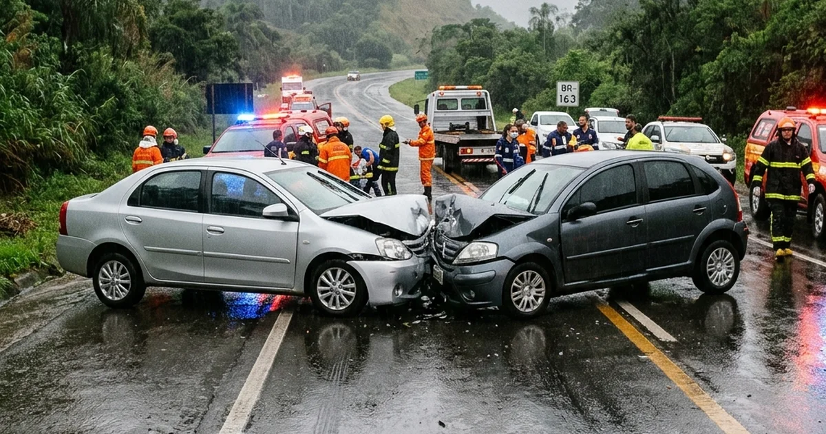 Curva da Morte na BR-163: Colisão Frontal deixa Homem Morto e Mulheres Feridas em Guarujá do Sul