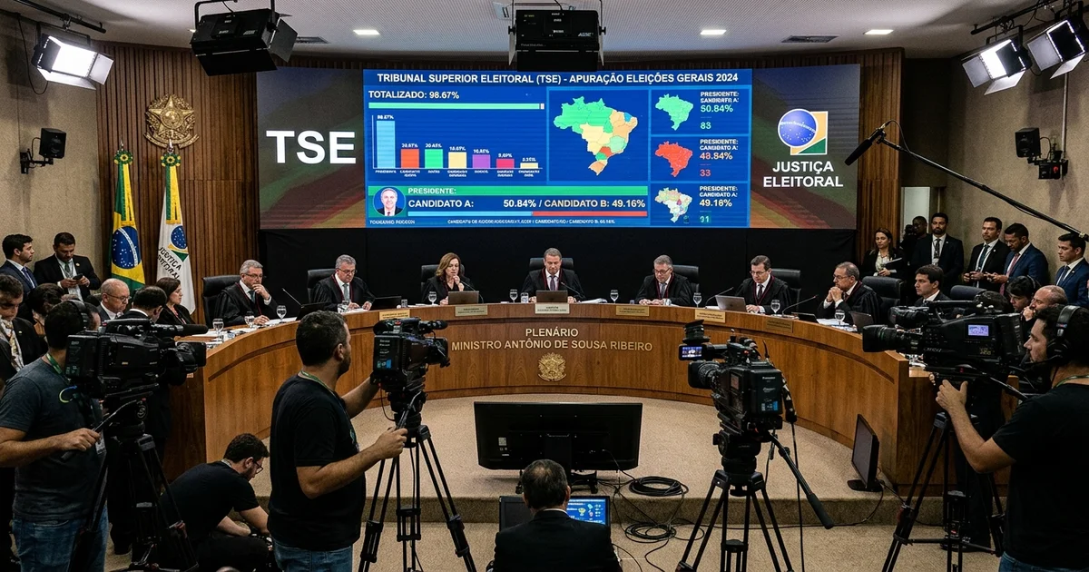 Plenário do Tribunal Superior Eleitoral (TSE) em Brasília finaliza a homologação do plano de mídia e tempo de rádio e TV para a disputa do 2º turno da corrida presidencial.