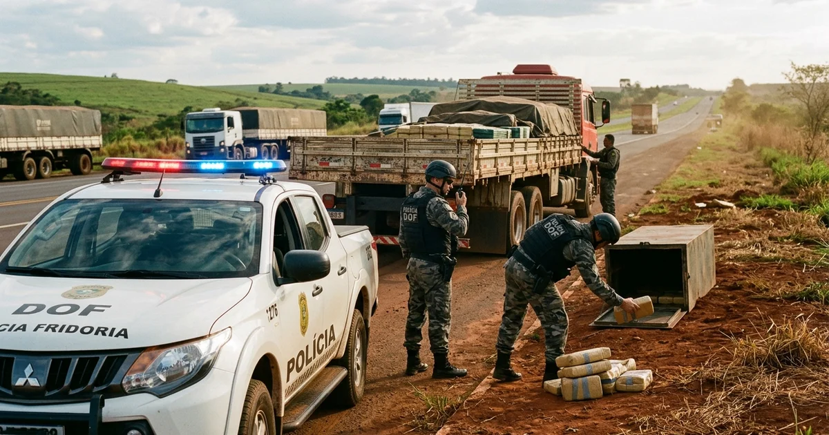 DOF Apreende 2,5 Toneladas de Maconha Escondidas em Carga de Grãos na Rodovia MS-276 em Dourados