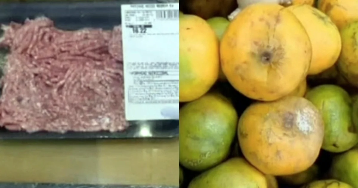 Fiscalização encontra carne vencida e frutas podres em dois supermercados de Fortaleza