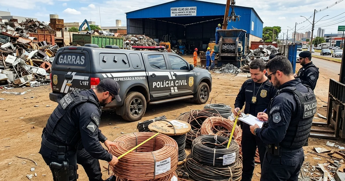 Garras da Polícia Civil fiscaliza ferros-velhos e apreende toneladas de fios de cobre em Campo Grande