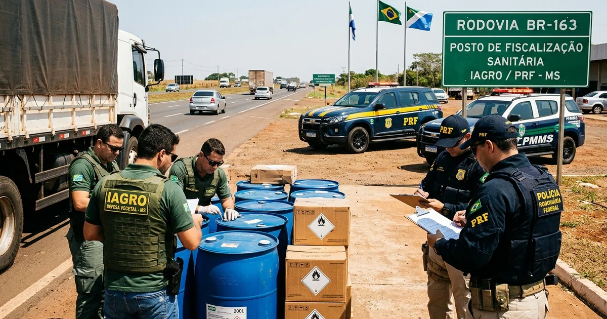Salto de 35% em defensivos ilegais faz Iagro, PRF e DOF apertarem cerco na fronteira de MS