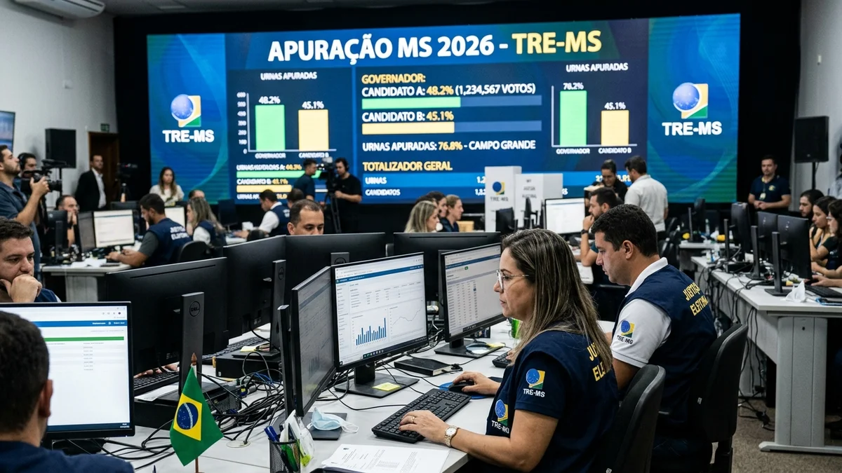 Apuração ao Vivo em MS: TRE-MS Totaliza Votos para Governo, Senado e Assembleia na Reta Final do 1º Turno