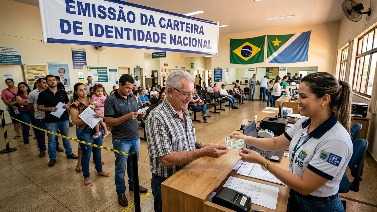 Atendimento presencial e emissão da nova CIN em posto do interior de MS — Foto: Divulgação