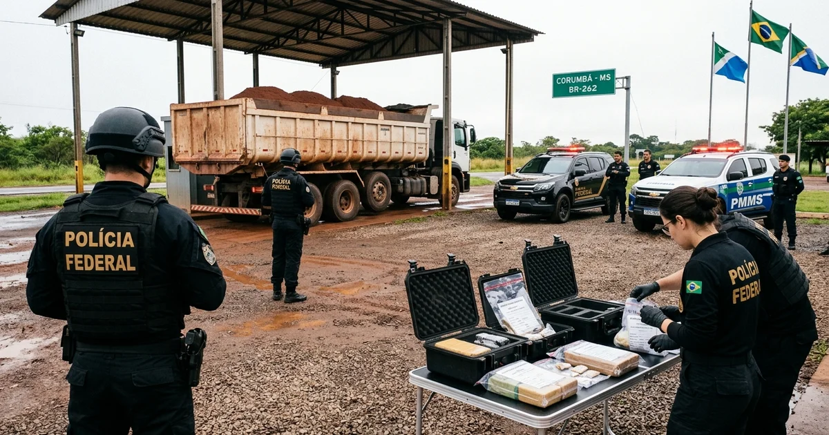 Operação Capolinea: PF e FICCO/MS Miram Rota de 24 Toneladas de Drogas da Bolívia Escondidas em Cargas de Minério e Bloqueiam R$ 24 Milhões