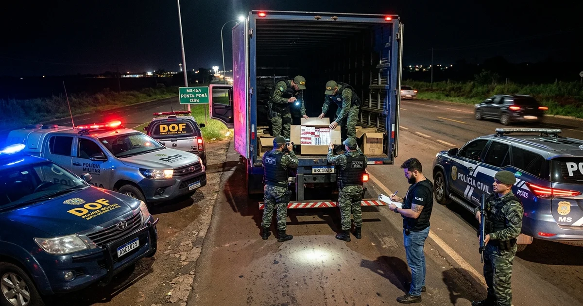 Operação do DOF e Polícia Civil Intercepta R$ 6,2 Milhões em Contrabando na MS-164 em Ponta Porã