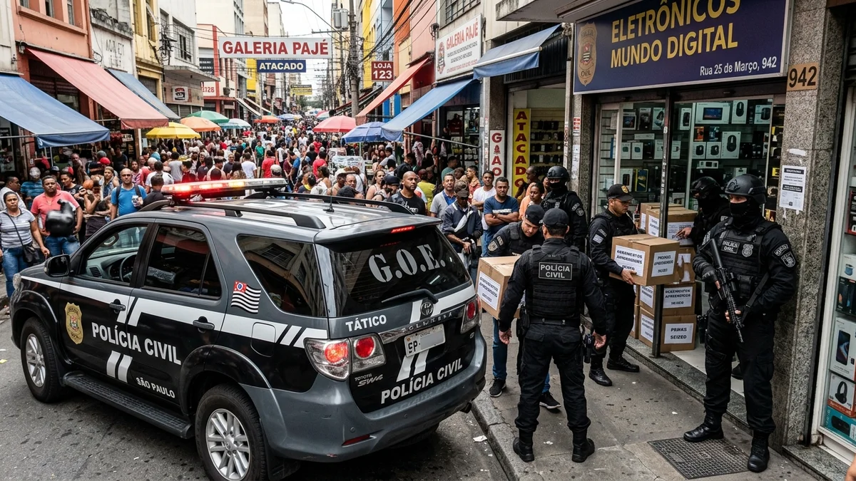 Viatura do GOE da Polícia Civil de SP em operação de buscas no centro da capital — Foto: Divulgação