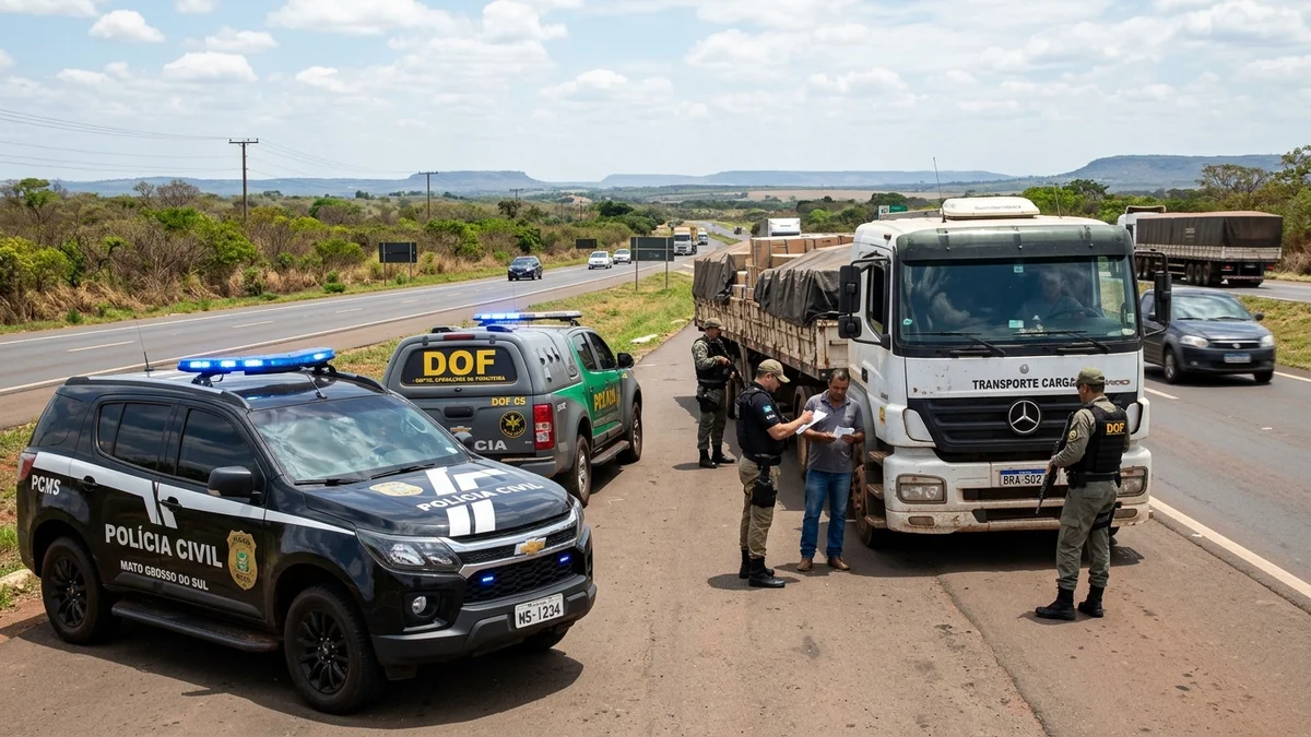 Operação da PCMS e DOF Intercepta Comboio na MS-164 e Apreende Carga de R$ 4 Milhões na Fronteira