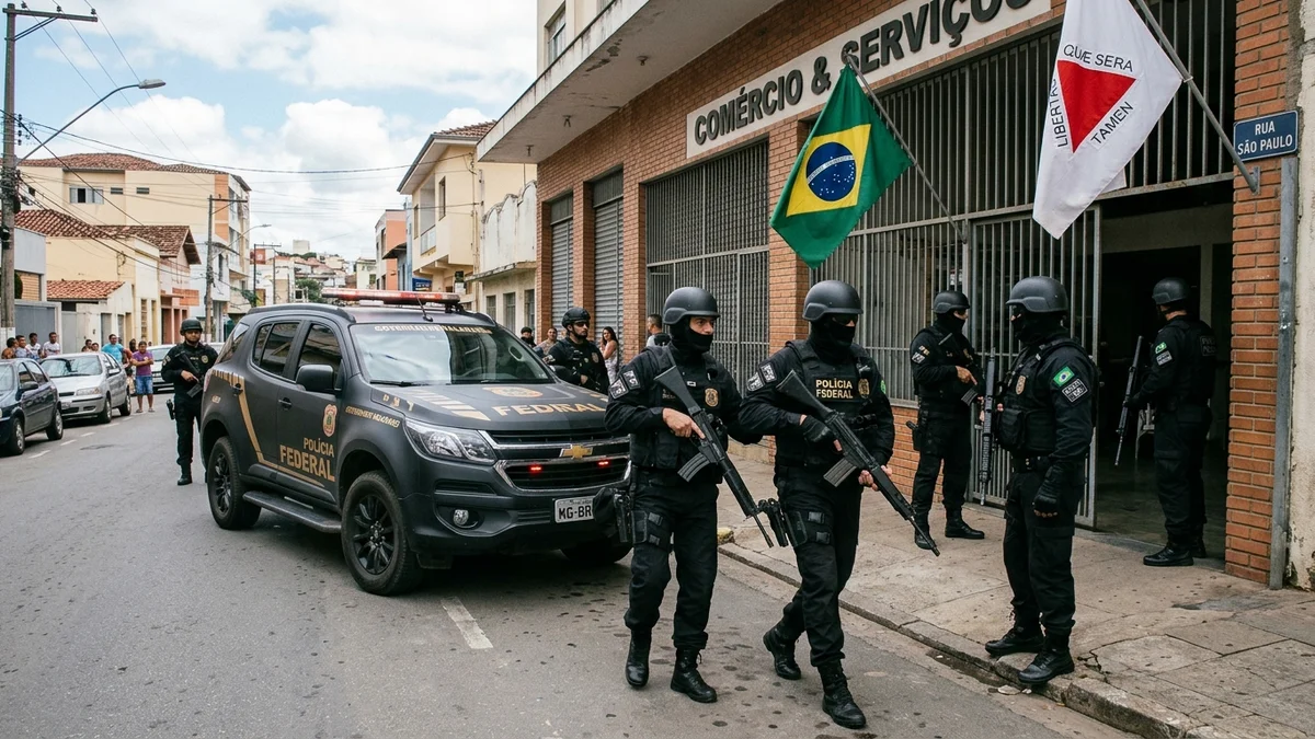 Agentes táticos da Polícia Federal em incursão urbana na Operação Red Flag em MG — Foto: Divulgação