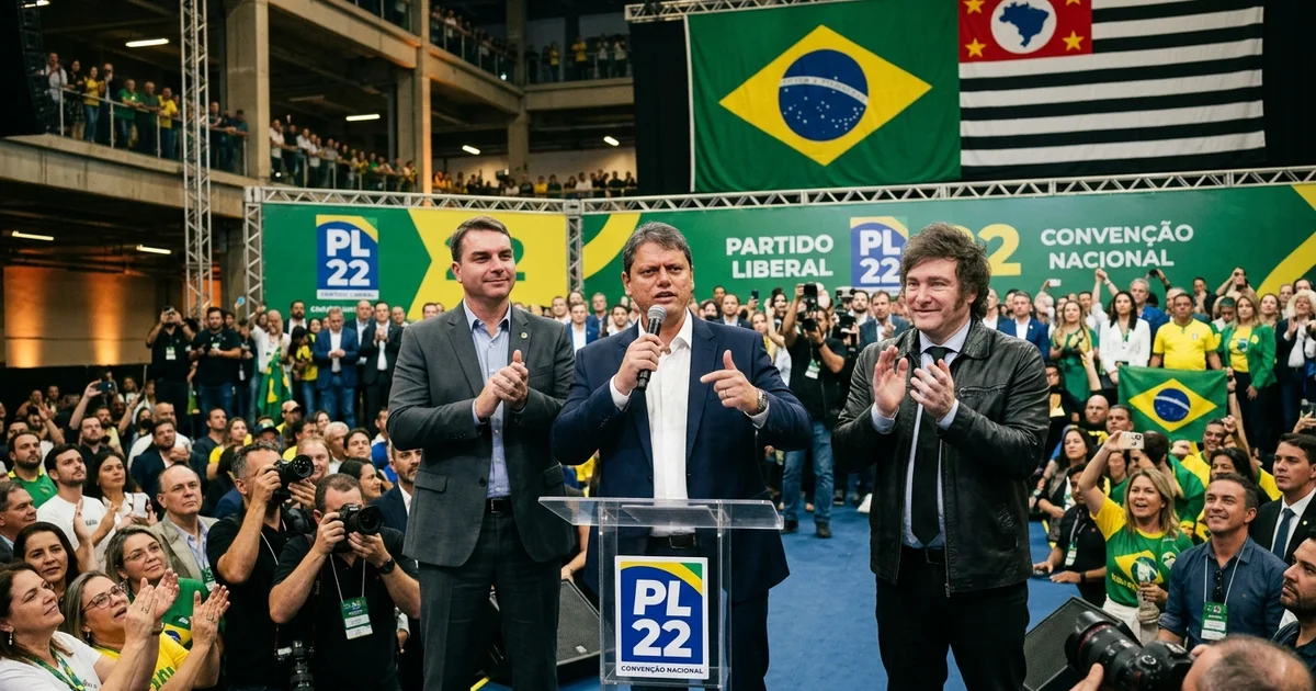 PL oficializa Flávio Bolsonaro para a Presidência em convenção na Arena Pacaembu