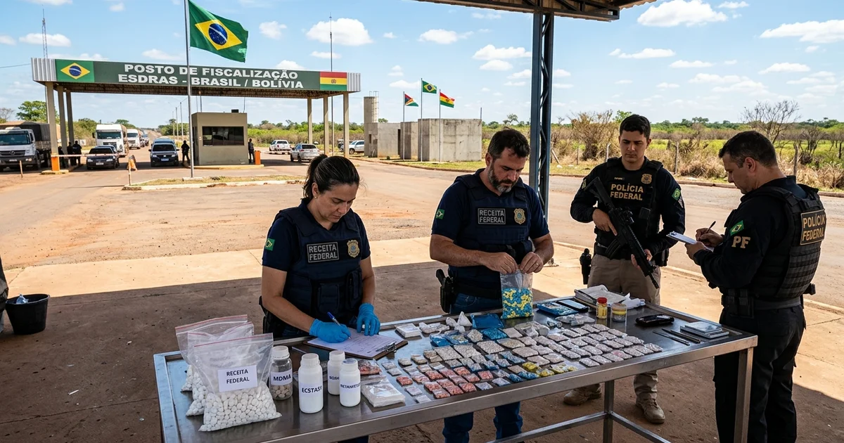 Receita e Polícia Federal interceptam remessa de drogas sintéticas na fronteira em Corumbá