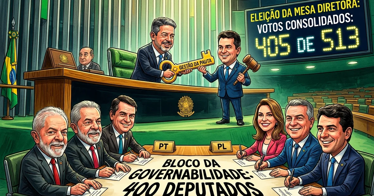 O acordo de cúpula no Congresso: Com aval de Lira e Planalto, Hugo Motta consolida bloco de 400 deputados para presidir a Câmara e sela pacto de governabilidade até 2028