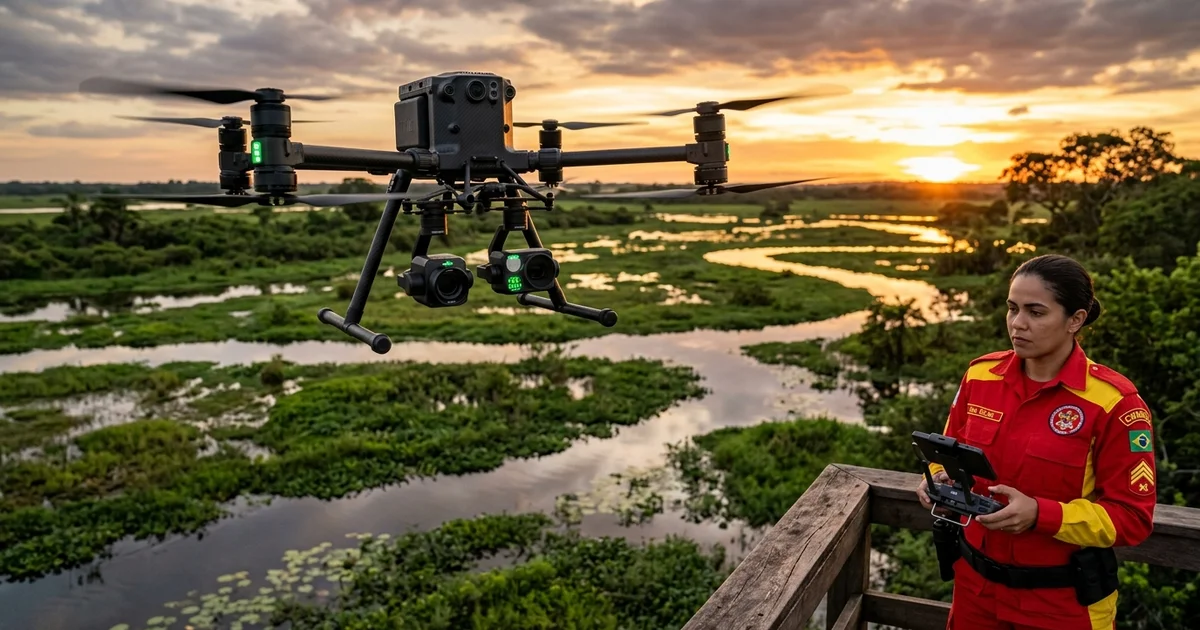 Corpo de Bombeiros implanta monitoramento térmico por drones para conter queimadas florestais no Pantanal