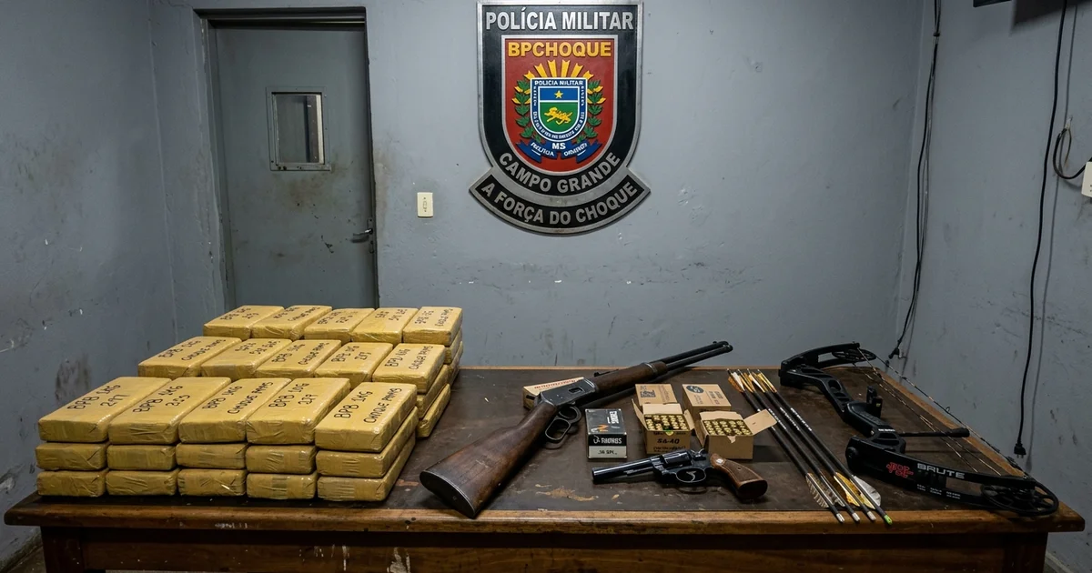 Golpe no Tráfico: Choque Apreende Arsenal de Armas e 17,8 kg de Pasta Base no Jardim Centro-Oeste