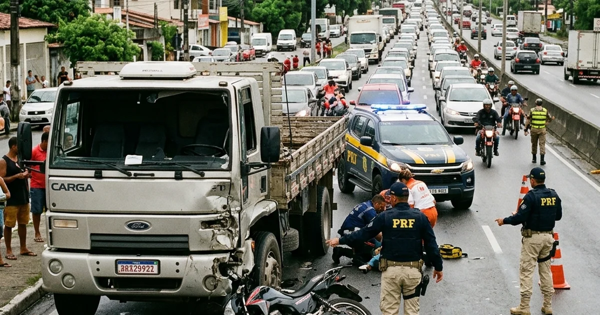 Colisão na BR-101 no Ibura: Jovem de 22 anos Morre em Acidente entre Caminhão e Moto