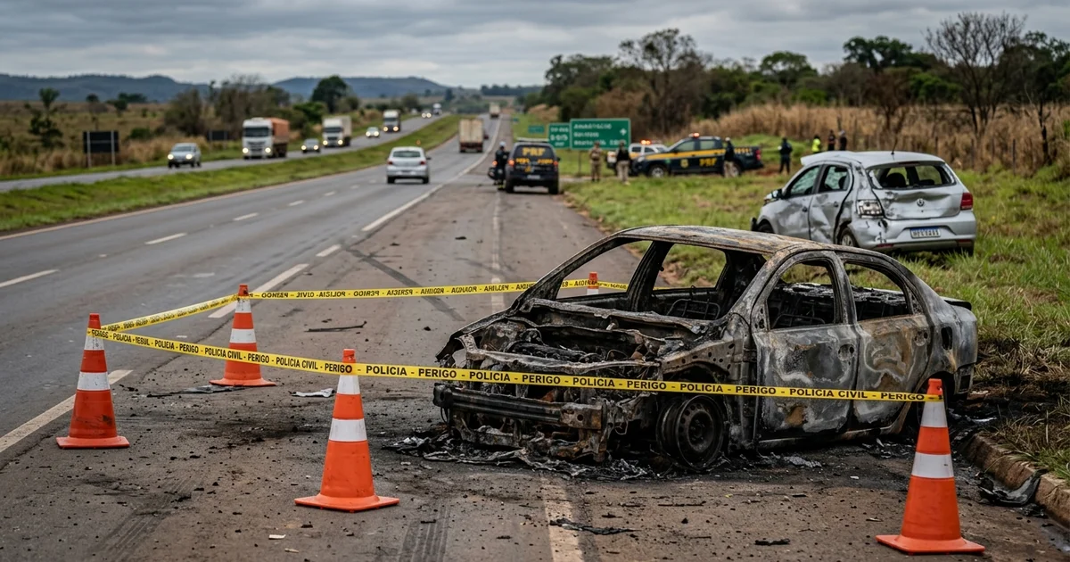 Grave Acidente na BR-262: Colisão Frontal com Incêndio Deixa Nove Feridos em Anastácio