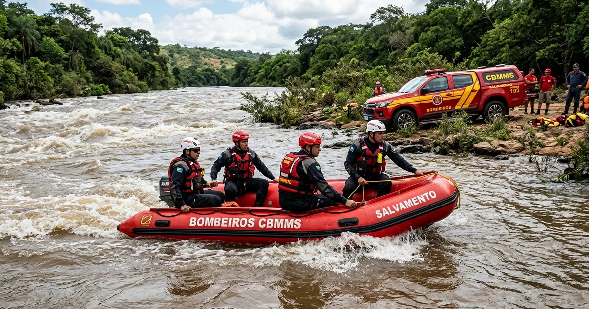Prevenção de Desastres: Bombeiros de MS realizam treinamento especial de salvamento fluvial